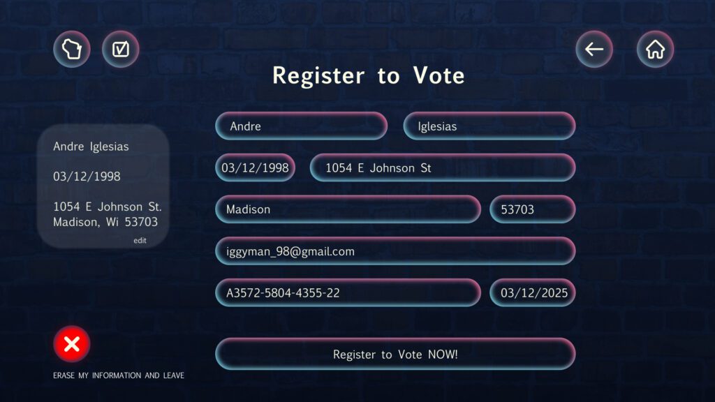 Register to Vote Fillable Form