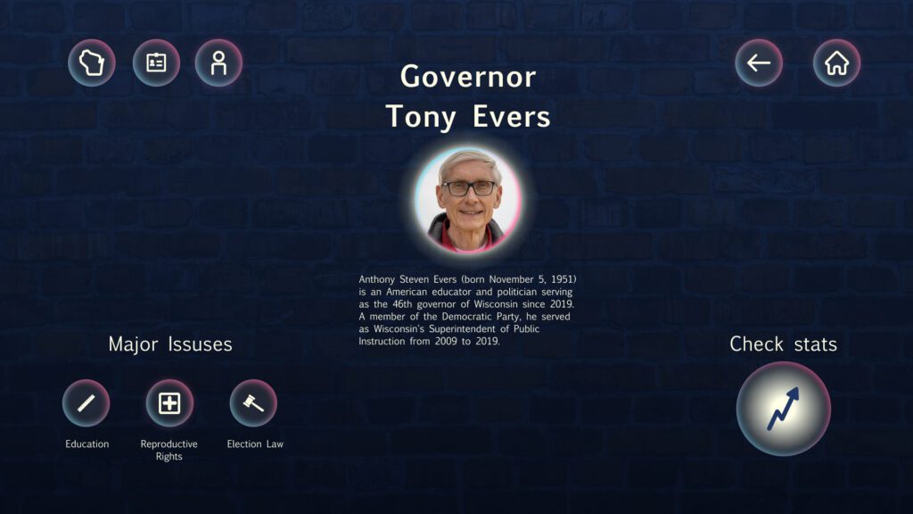 Tony Evers Homescreen